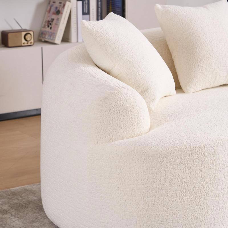 2-Seater Plush Curved Sofa,Pink Chenille,Compact,No Assembly,300lbs