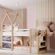 preview thumbnail 2 of 7, Twin over Twin House Bunk Bed with Storage Staircase and 2 Blackboards