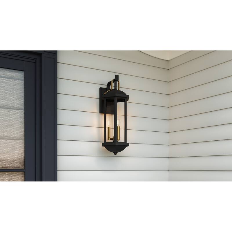 Crestfield 3-Light Matte Black Outdoor Wall Lantern