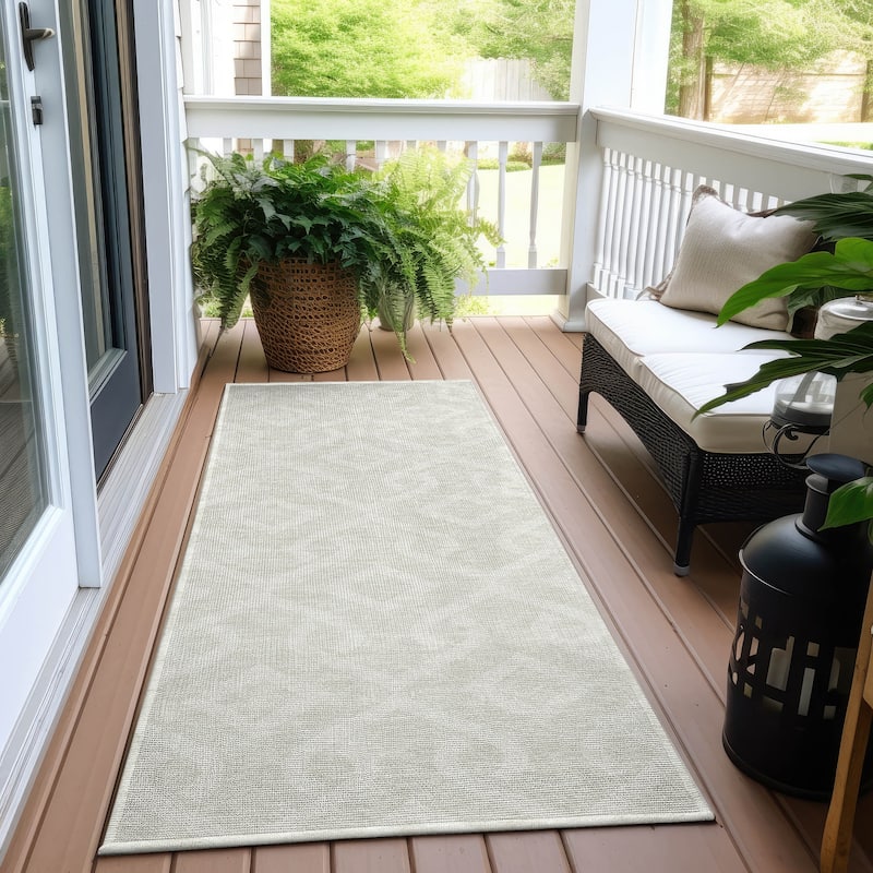 Machine Washable Indoor/ Outdoor Chantille Scroll Trellis Rug