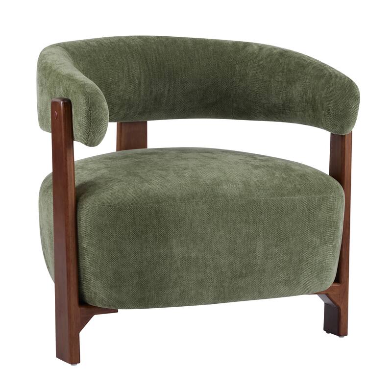 Christopher Knight Home - Accent Arm Chair Modern Upholstered Fabric Chair with Rubber Wood Legs