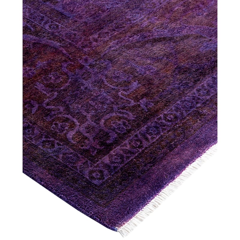 Overdyed One-of-a-Kind Hand-Knotted Area Rug - Purple - 7' 10" x 10' 4"