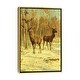 preview thumbnail 4 of 7, iCanvas "Two Stags In A Clearing In Winter" by Rosa Bonheur Framed Gold - 26x18