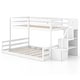 preview thumbnail 2 of 8, Gymax Twin Over Full Low Bunk Bed w/ Storage Stairs w/ Full-length