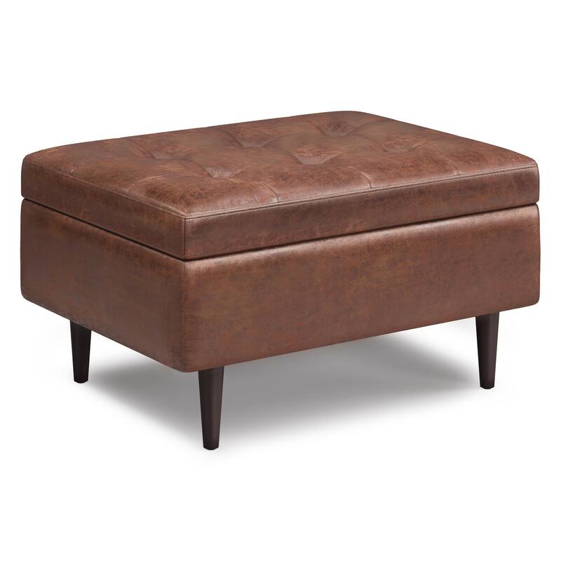 Mid Century Small Coffee Table Storage Ottoman