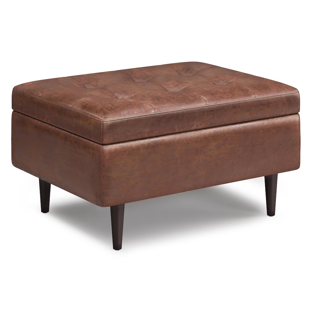 Mid Century Small Coffee Table Storage Ottoman