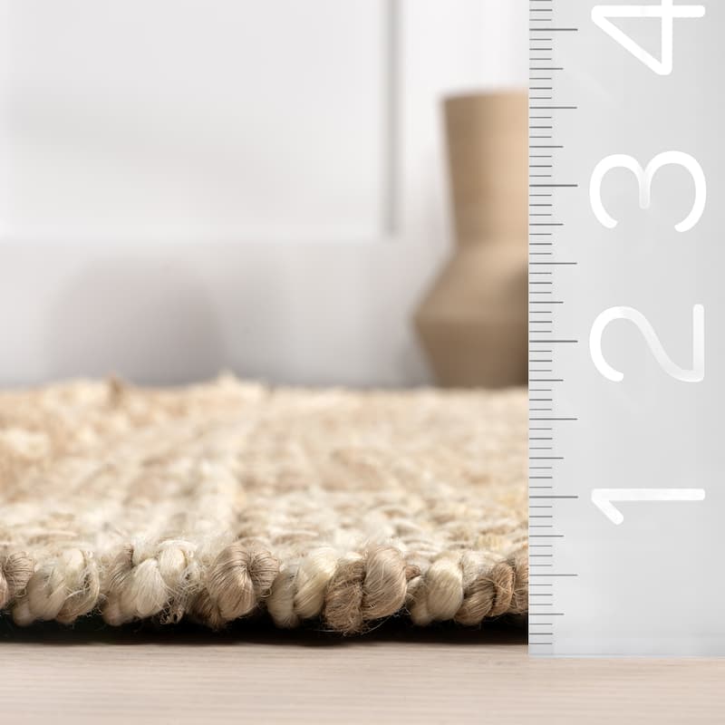 Nuloom Blakley Textured Plaid Jute Area Rug