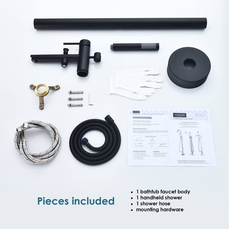 Altair Larod Single Lever Handle Freestanding Floor Mounted Tub Filler with Handshower