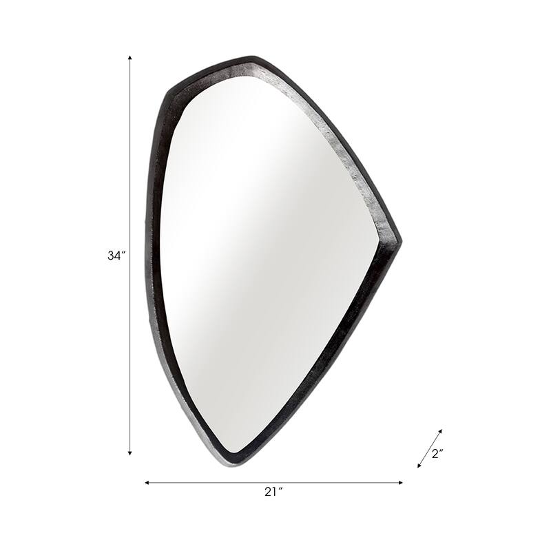 Metal Aluminum Wall Mirror Sculptural Modern Edge - 35" Bronze - 21.25" x 1" x 34.5"