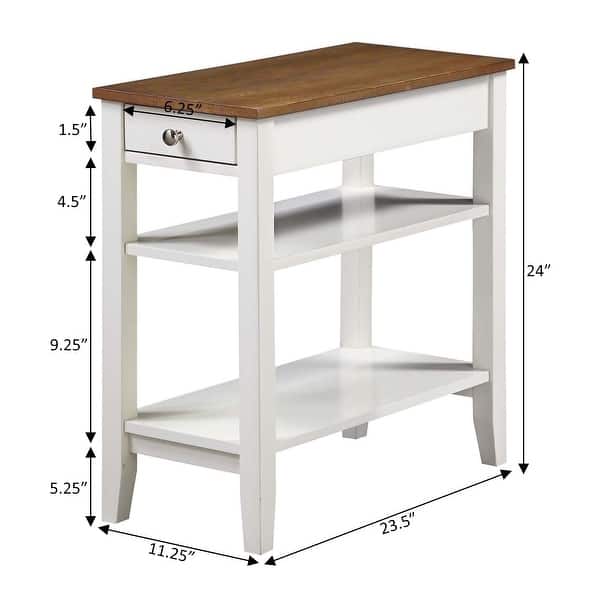 dimension image slide 0 of 12, Convenience Concepts American Heritage 1 Drawer Chairside End Table with Shelves