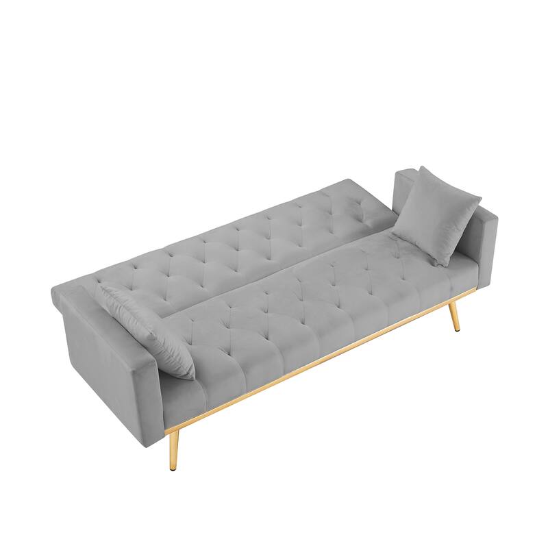 Green Convertible Folding Futon Sofa Bed , Sleeper Sofa Couch for Compact Living Space