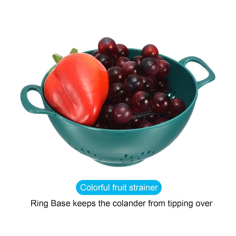 Rice Sieve Washing Colander Strainer Drainer Fruit Cleaning Bowl - Army Green
