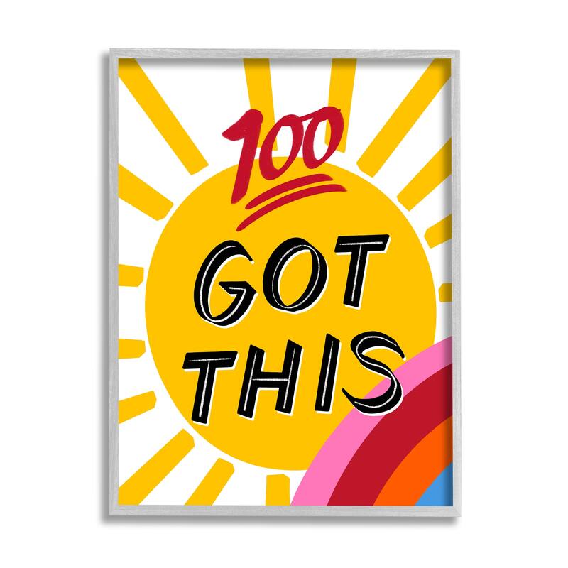 Stupell Got This Inspiring Phrase Framed Giclee Art Design by Pragya Kothari - 24 x 30 - Grey