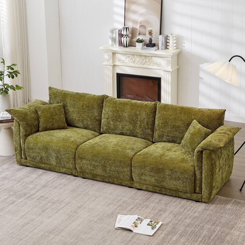 Homy Casa Plush 3-Piece Sofa with Soft Cushioning for Living Room