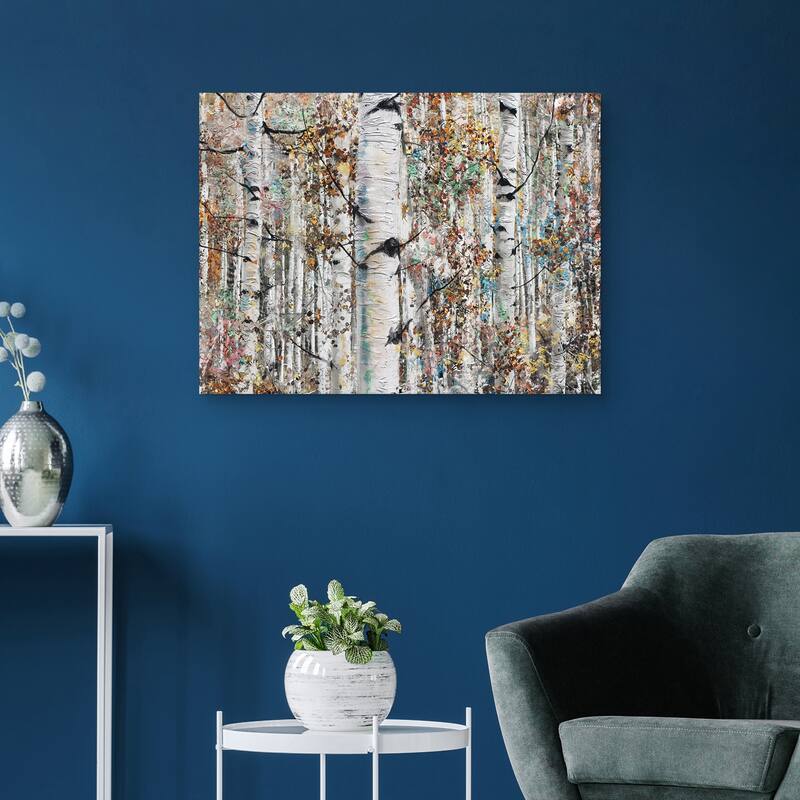 Jeweled Birches by Studio Arts Canvas Art Print