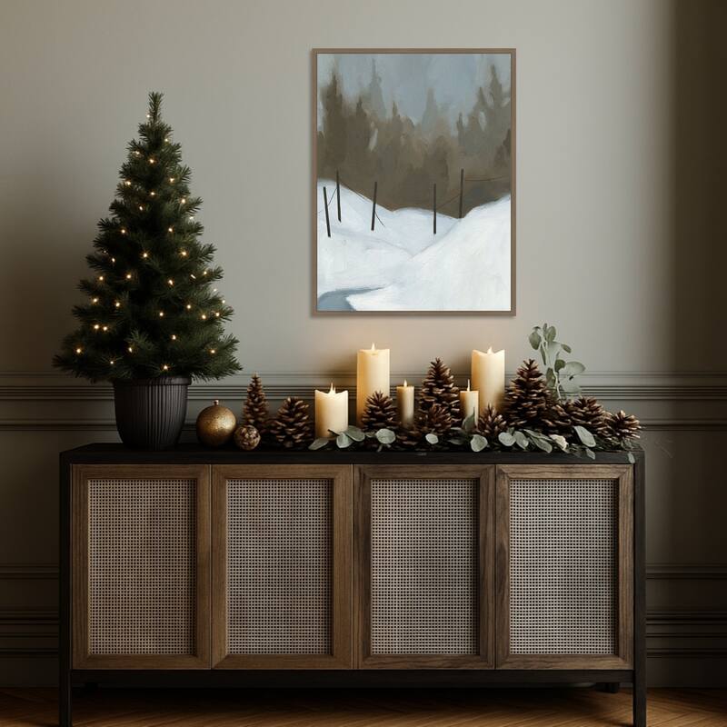 Deep Snow III by Jacob Green (23 x 30 in.), Framed Canvas Wall Art Print - Sylvie Dark Gold