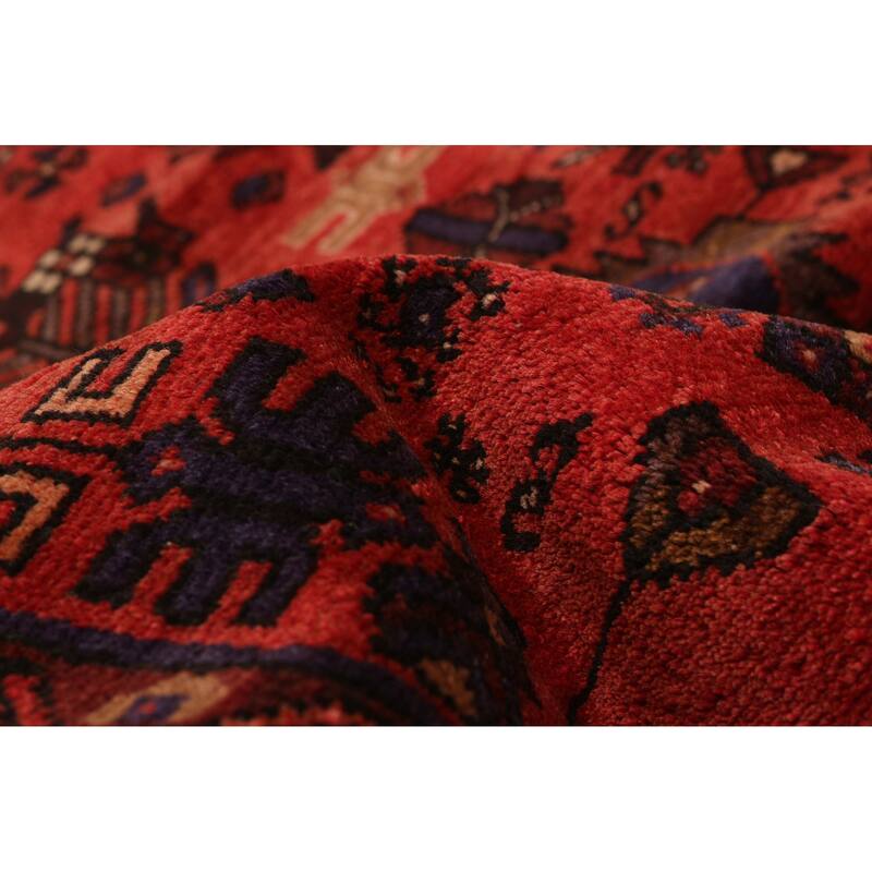 ECARPETGALLERY Hand-knotted Andelz Red Wool Rug - 3'4 x 9'5