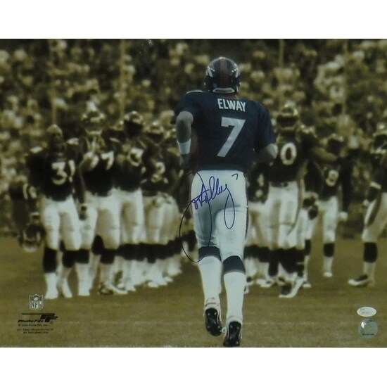 John Elway Autographed Denver Broncos 16x20 Photo Sephia JSA