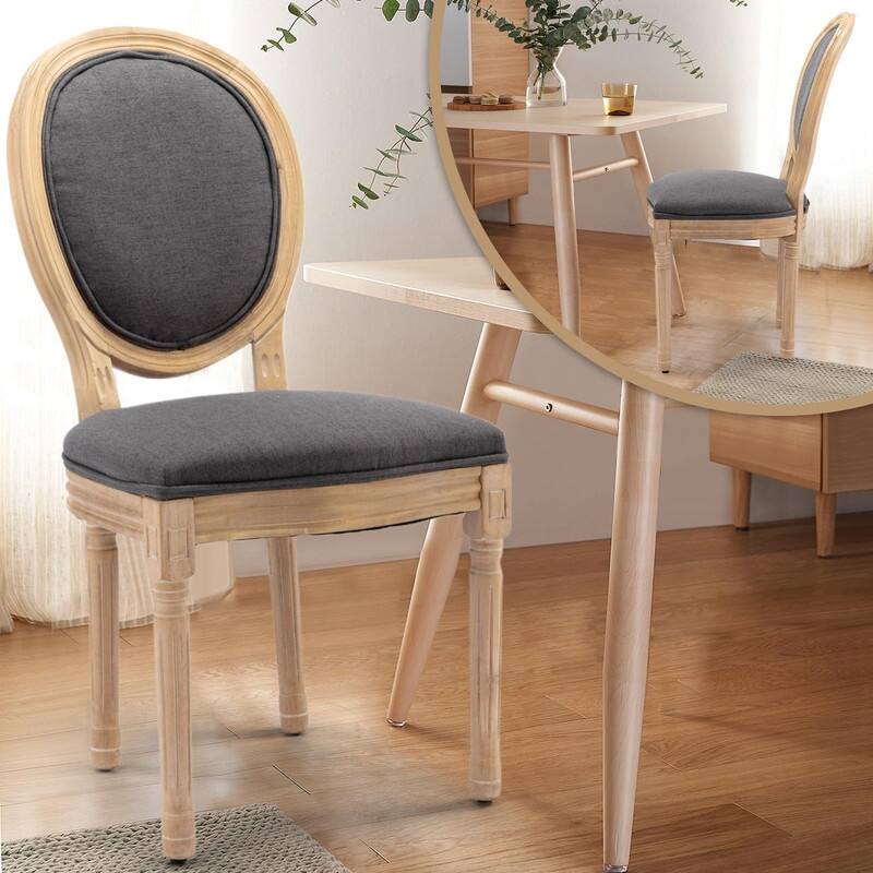 Upholstered French Style Nailhead Dining Chairs(Set of 4)