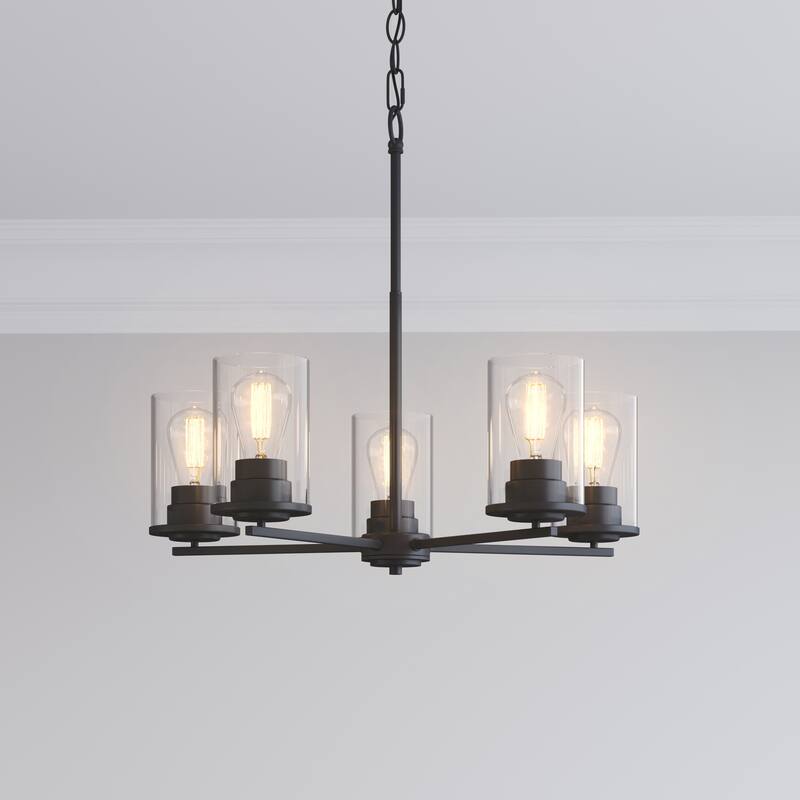 Millennium Lighting Verlana 5 Light Chandelier in Multiple Finishes with Clear Glass Shades