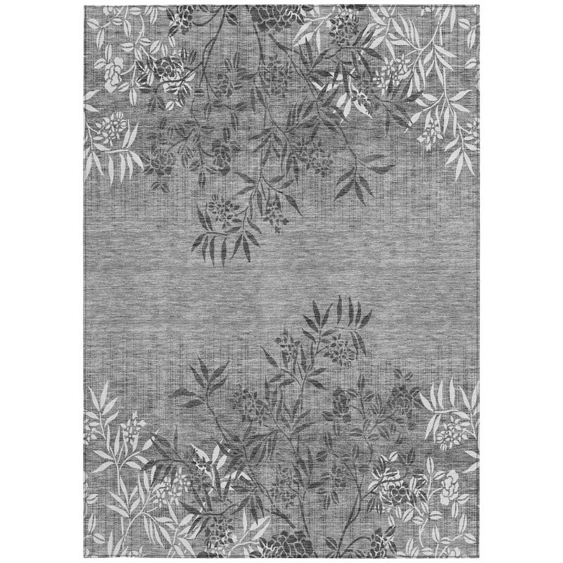 HomeRoots Floral Transitional Rectangle Outdoor Rug