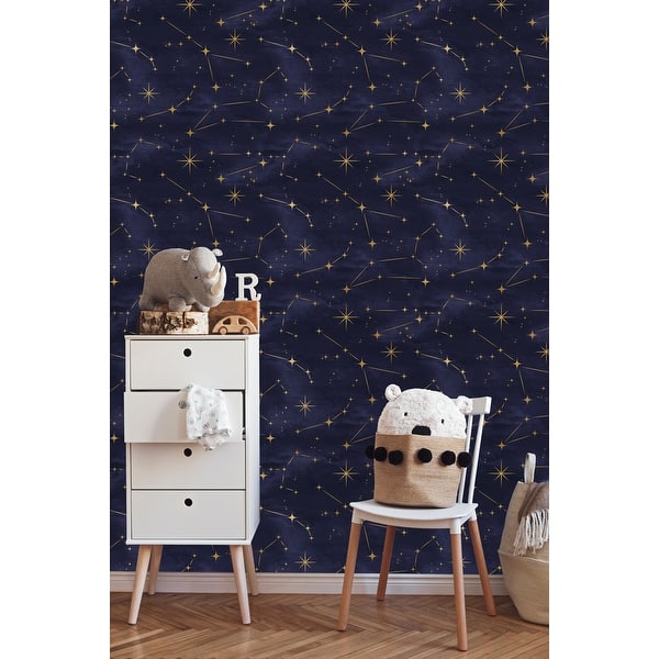 Stars on Navy Peel and Stick Wallpaper - Overstock - 32617204 Stars on Navy Peel and Stick Wallpaper - Overstock - 32617204