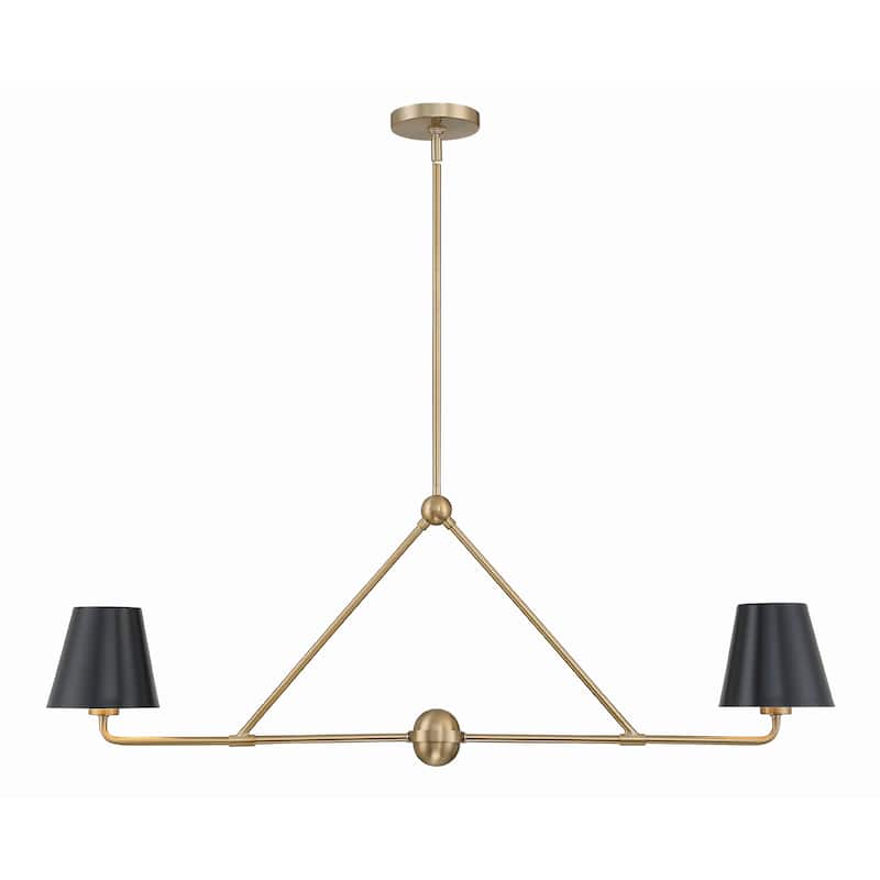 Xavier 2 Light Vibrant Gold Chandelier - 42"W x 15"H - 42"W x 15"H