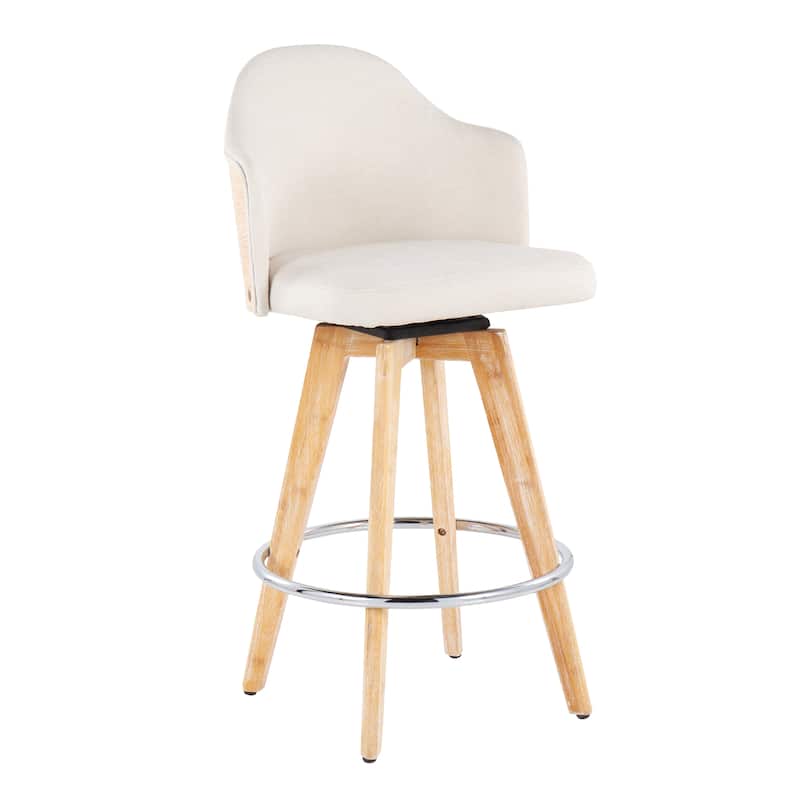 Carson Carrington Valsatra Fixed-Height Counter Stool with Wood Base and Natural Wood Back (Set of 2)