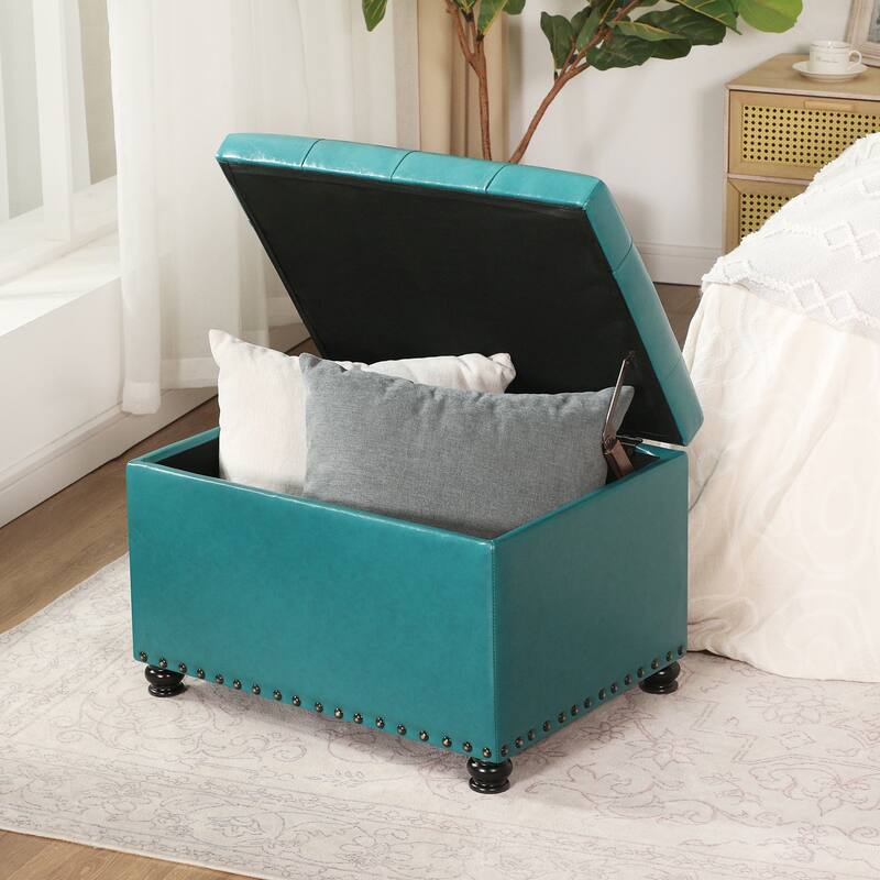 Adeco High End Classy Tufted Storage Ottoman Bench Footstool