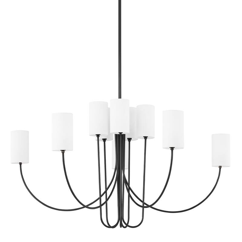 Harlem 10-Light Chandelier with White Shades