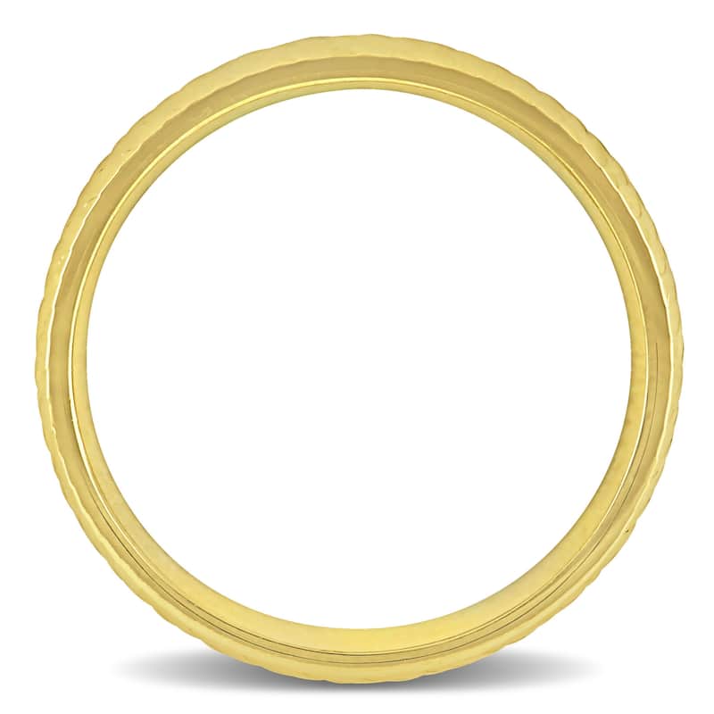 Miadora 5mm Geometric Pattern Wedding Band in 14k Yellow Gold