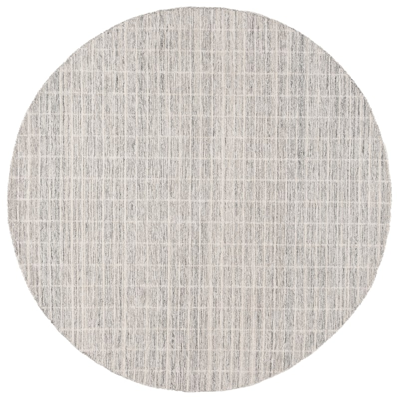 SAFAVIEH Handmade Ebony Peigi Contemporary Wool Rug - 6' Round - Grey/Ivory - Round