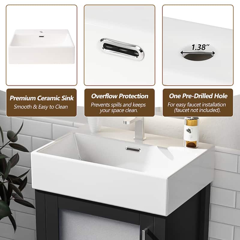 Bathroom Vanity with Ceramic Sink