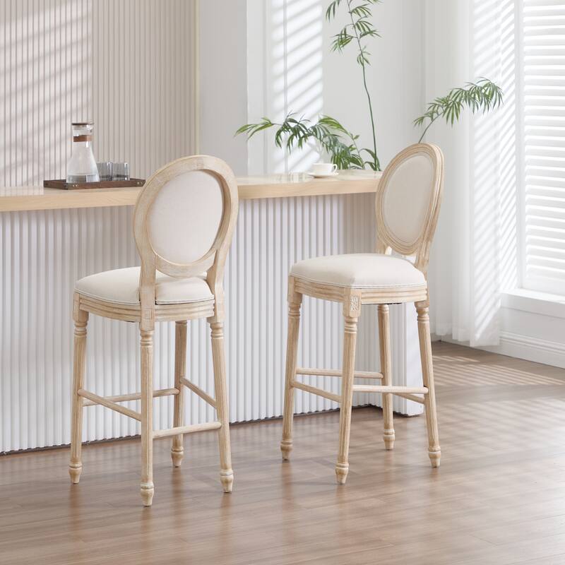 Dining Chairs Set of 2, Upholstered Chairs with Round Back, Wire Drawing and Carving Techniques,Disassemblable