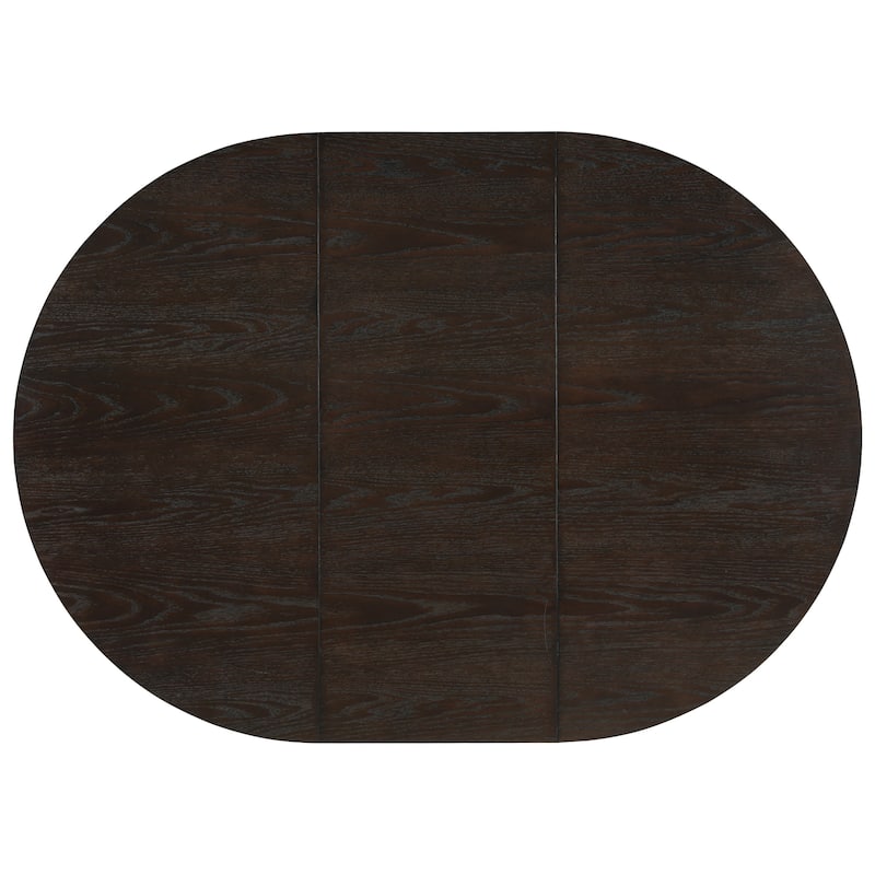 Roomfitters 5-Piece Extendable Round Dining Table Set, Farmhouse Kitchen Table with 16" Leaf and 4 Chairs