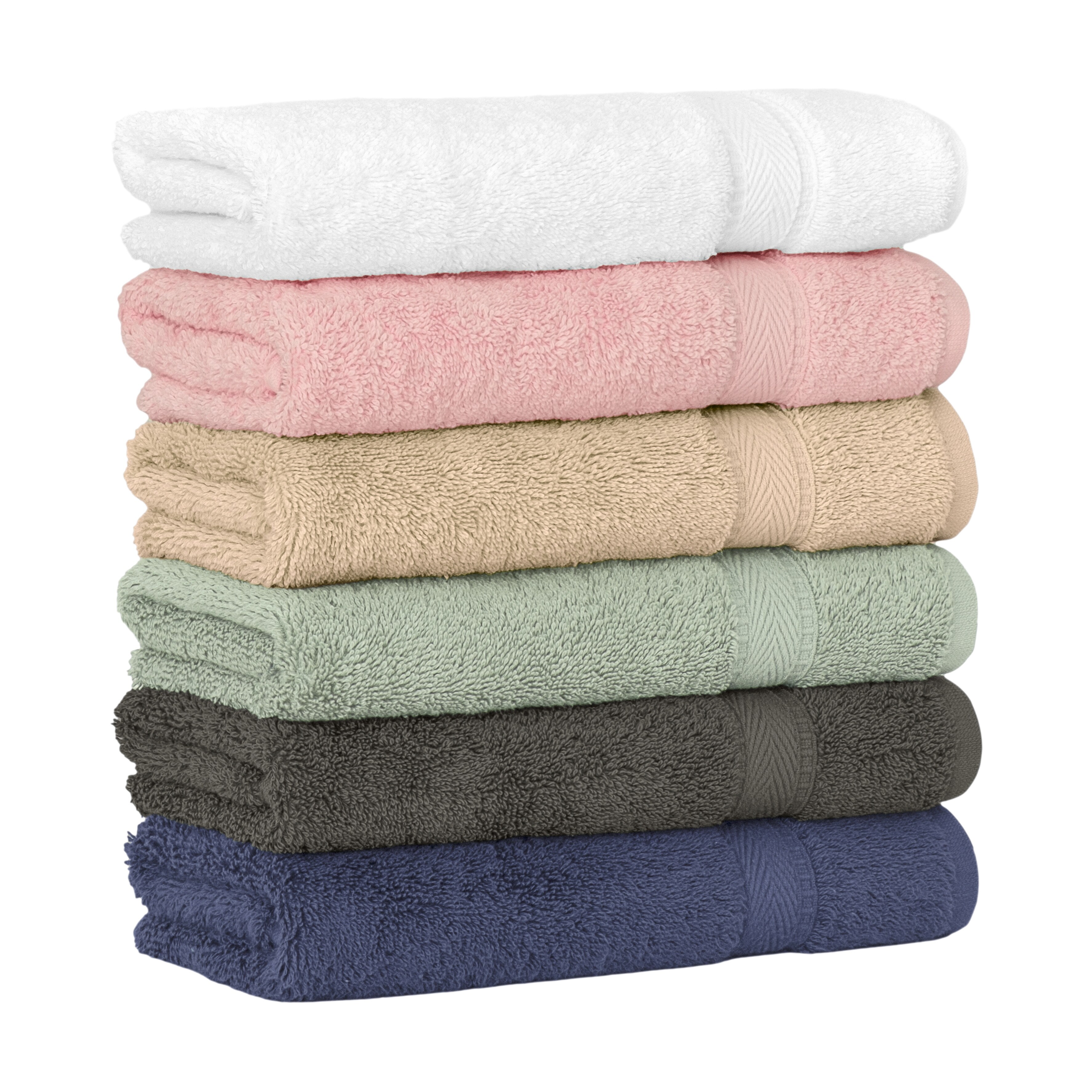 Authentic Hotel and Spa 2-piece White Turkish Cotton Hand Towels with Grey Block Monogrammed Initial