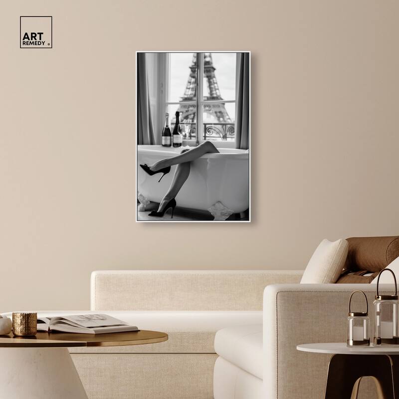 Bathtub Sit Back Glam Canvas by Art Remedy