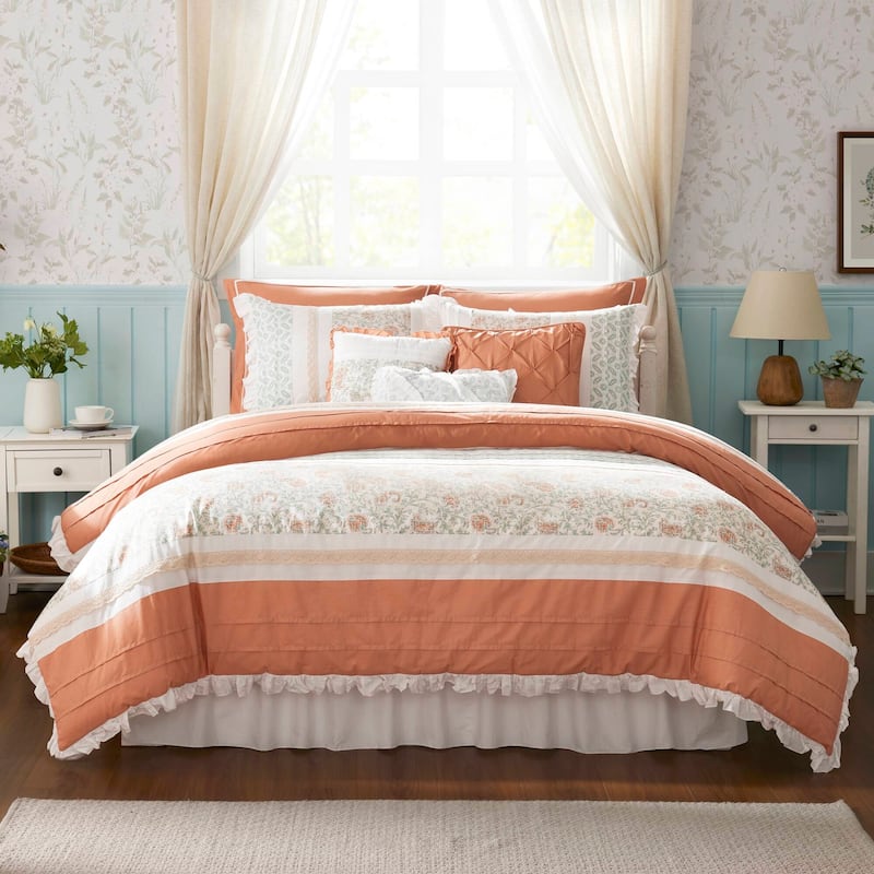 Madison Park Vanessa 9 Piece Cotton Percale Comforter Set