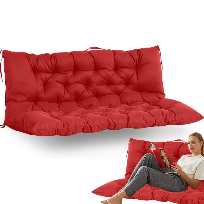 Swing Replacement Cushion, Outdoor Bench Cushions with Backrest Thicken 4", Patio Furniture Garden Porch Loveseat Glider Pad