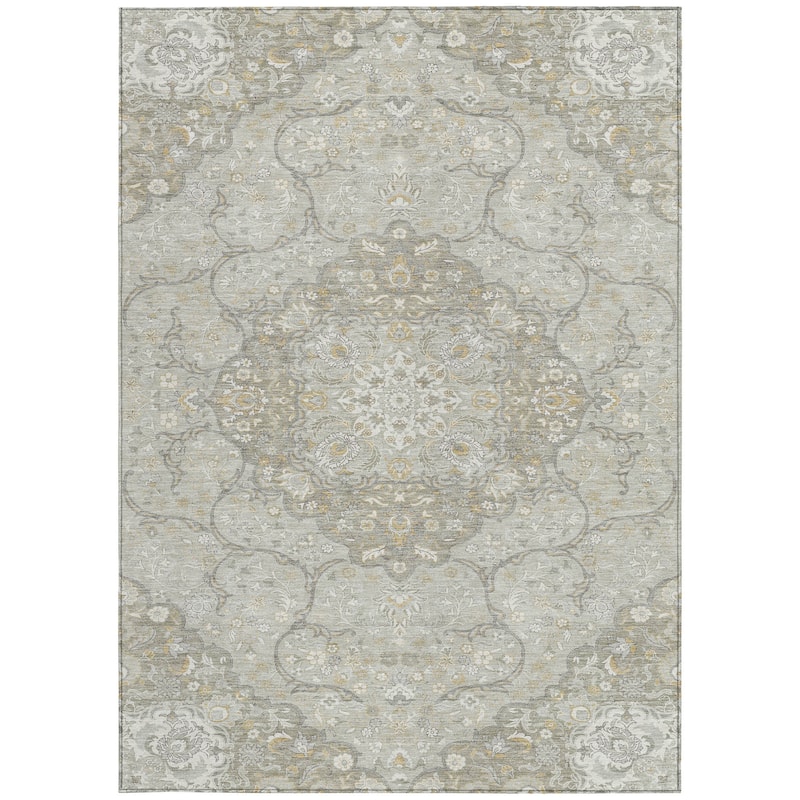 HomeRoots Medallion Traditional Rectangle Outdoor Rug