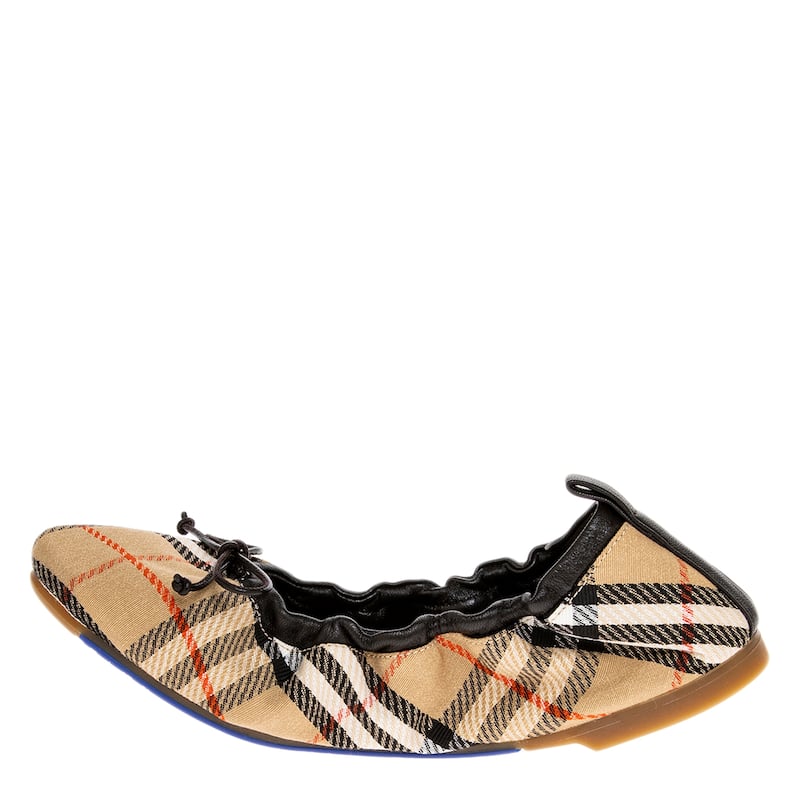 Burberry Check Fawn Ballerinas