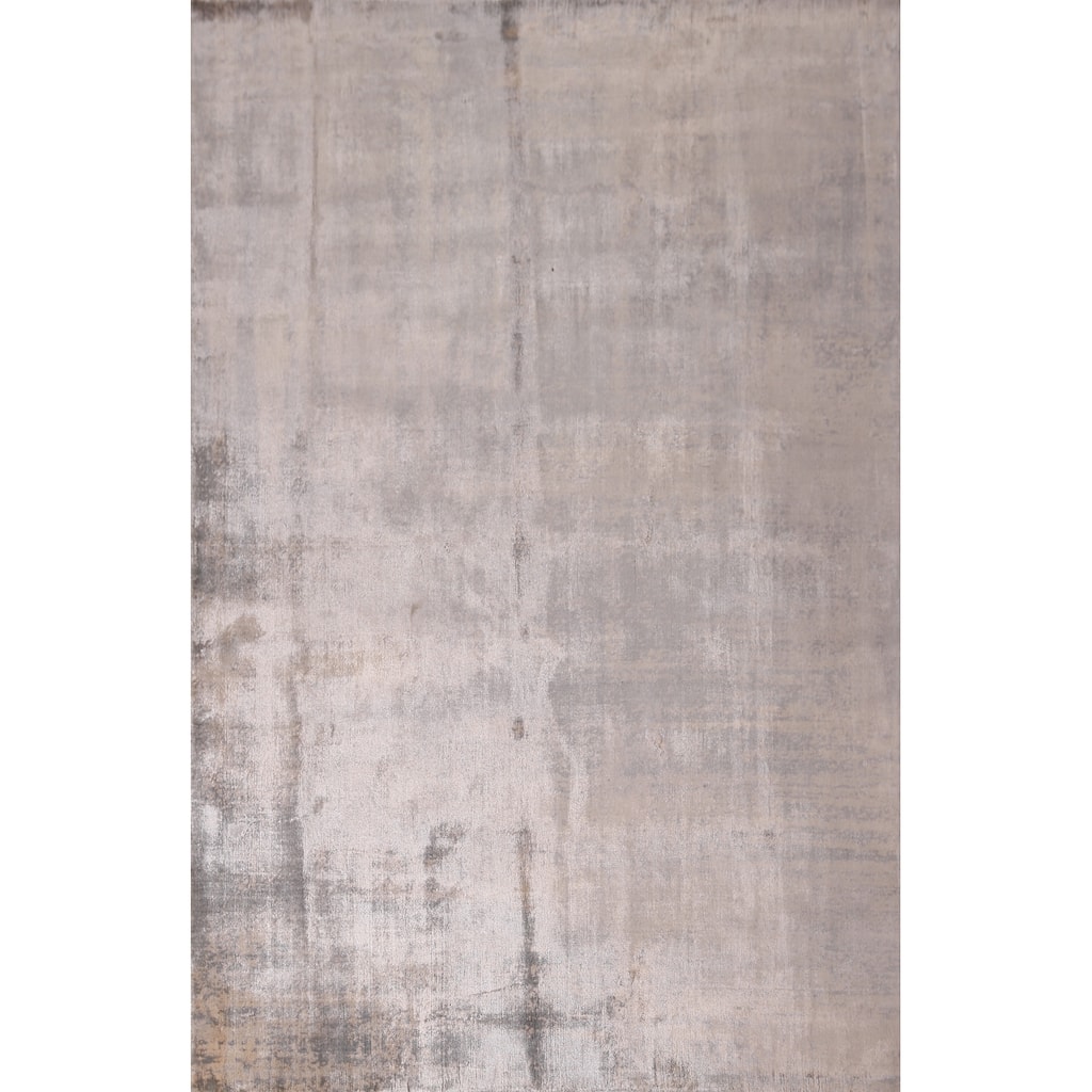 Abstract Indian Area Rug Hand-Knotted Wool Carpet - 5'8"x 7'10"