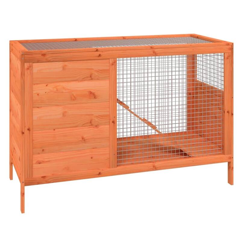 vidaXL Rabbit Hutch Brown 40.6"x17.3"x27.4" Solid Wood Pine - 40.6" x 17.3" x 27.4"