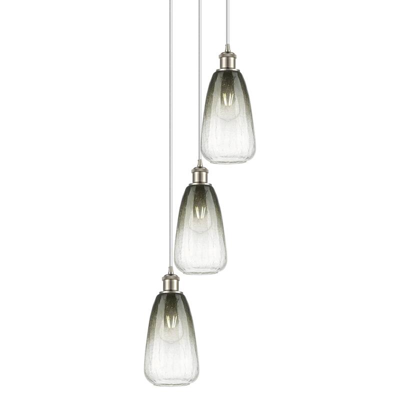 Innovations Lighting 113B-3P-40-13 Brookhaven Almond Pendant - Brushed Satin Nickel / Slate
