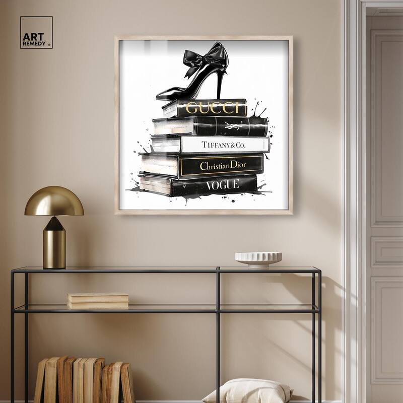 Inky Book Stack Shadowbox by Art Remedy