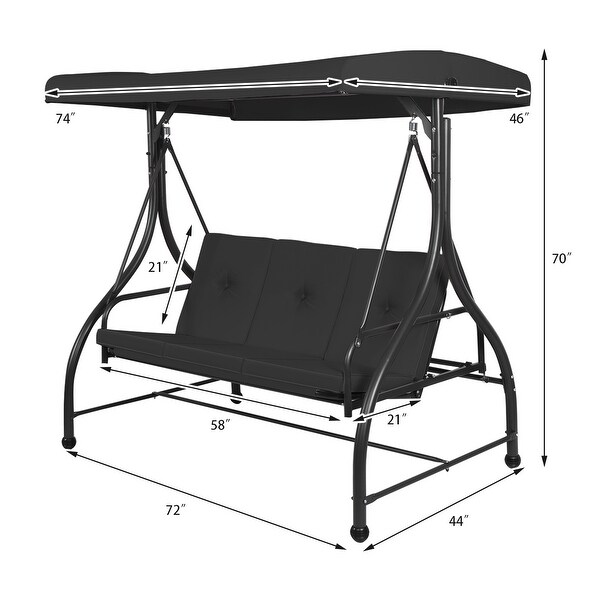 Costway Converting Outdoor Swing Canopy Hammock 3 Seats Patio Deck Bed Bath Beyond 15969310
