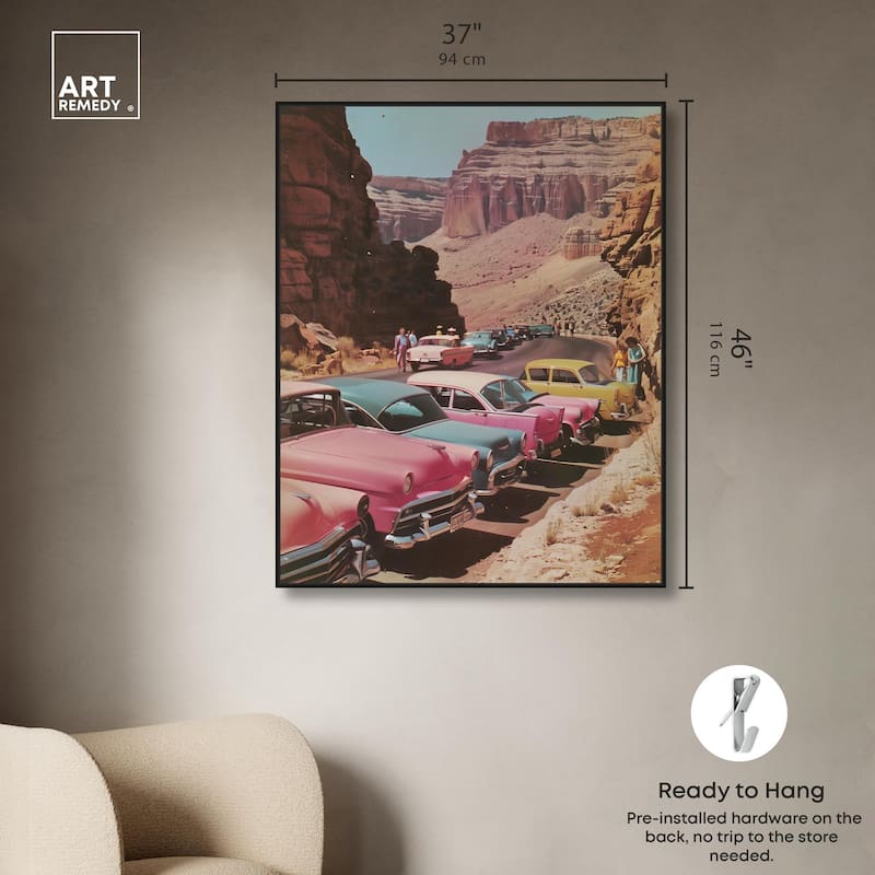 Vintage Canyon Visit Canvas by Art Remedy