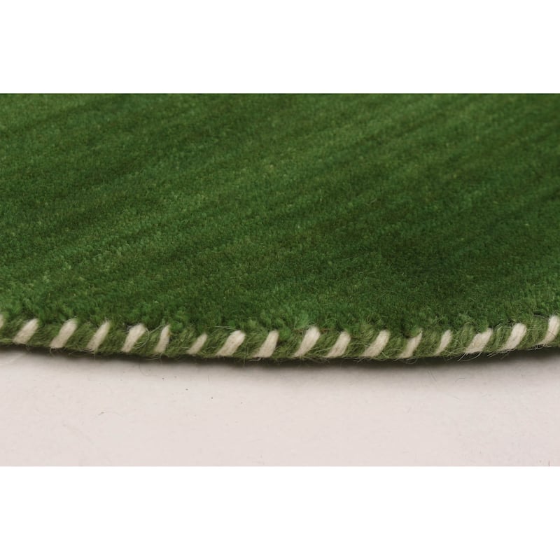 Kashkuli Gabbeh Green Rug 4'11" x 4'11" - 4'11 x 4'11