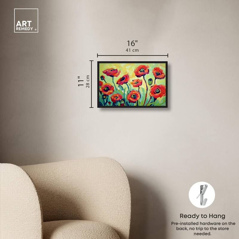 Red Poppy Field I Canvas by Art Remedy