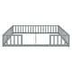 preview thumbnail 20 of 31, Double Twin Size Pine Wood Floor Bed with Guardrails